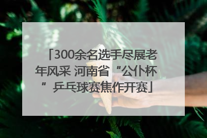 300余名选手尽展老年风采 河南省“公仆杯”乒乓球赛焦作开赛